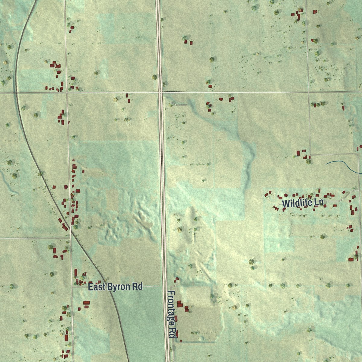 Second close-up of the map of Byron, Fond du Lac County, Wisconsin print showing more streets and buildings