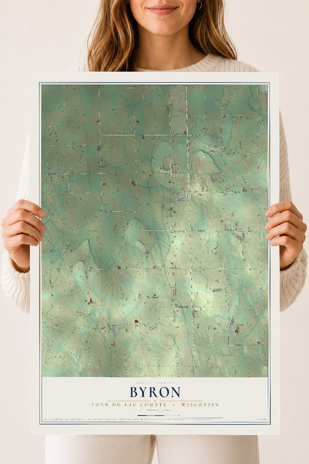 Map of Byron, Fond du Lac County, Wisconsin, 18 x 24 inch unframed archival matte print