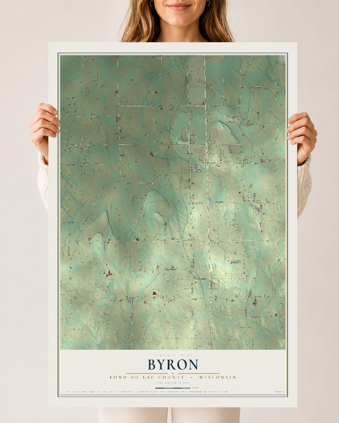 Map of Byron, Fond du Lac County, Wisconsin, 24 x 36 inch unframed archival matte print
