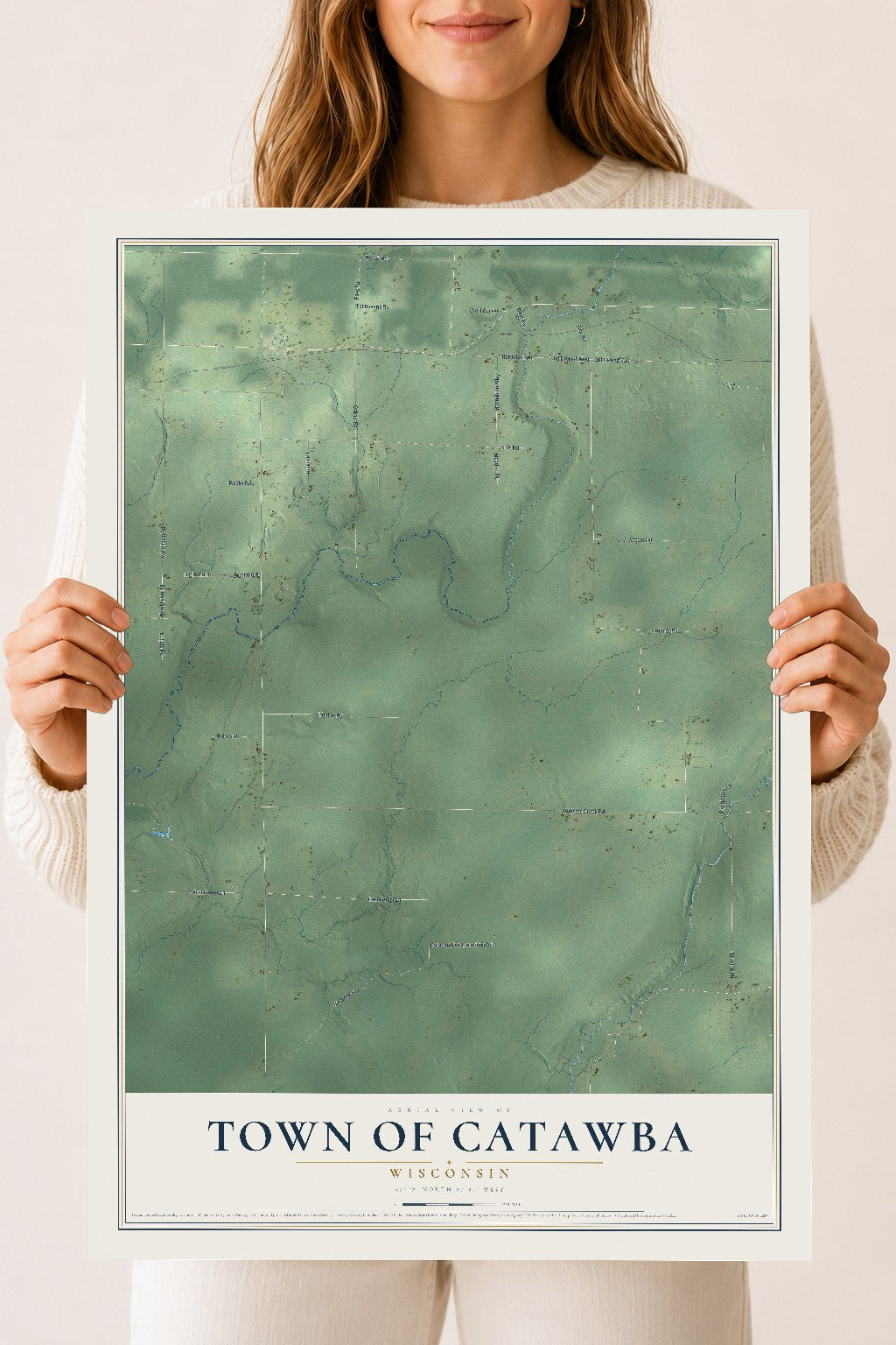 Map of the Town of Catawba, Wisconsin, 18 x 24 inch unframed archival matte print