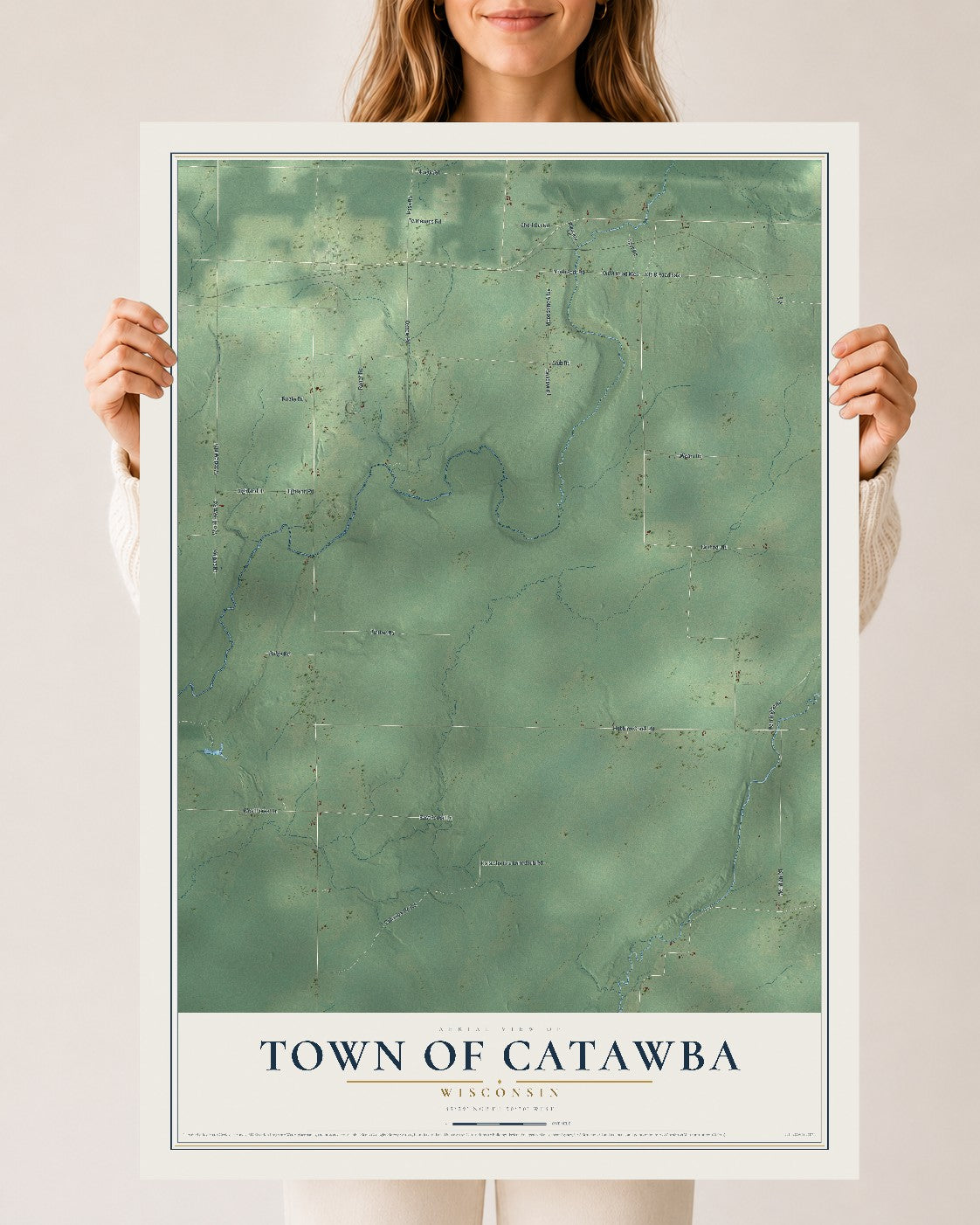 Map of the Town of Catawba, Wisconsin, 24 x 36 inch unframed archival matte print