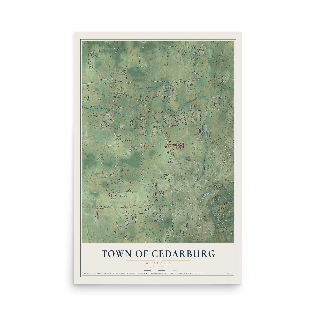 Map of the Town of Cedarburg, Wisconsin, 12 x 18 inch unframed archival matte print