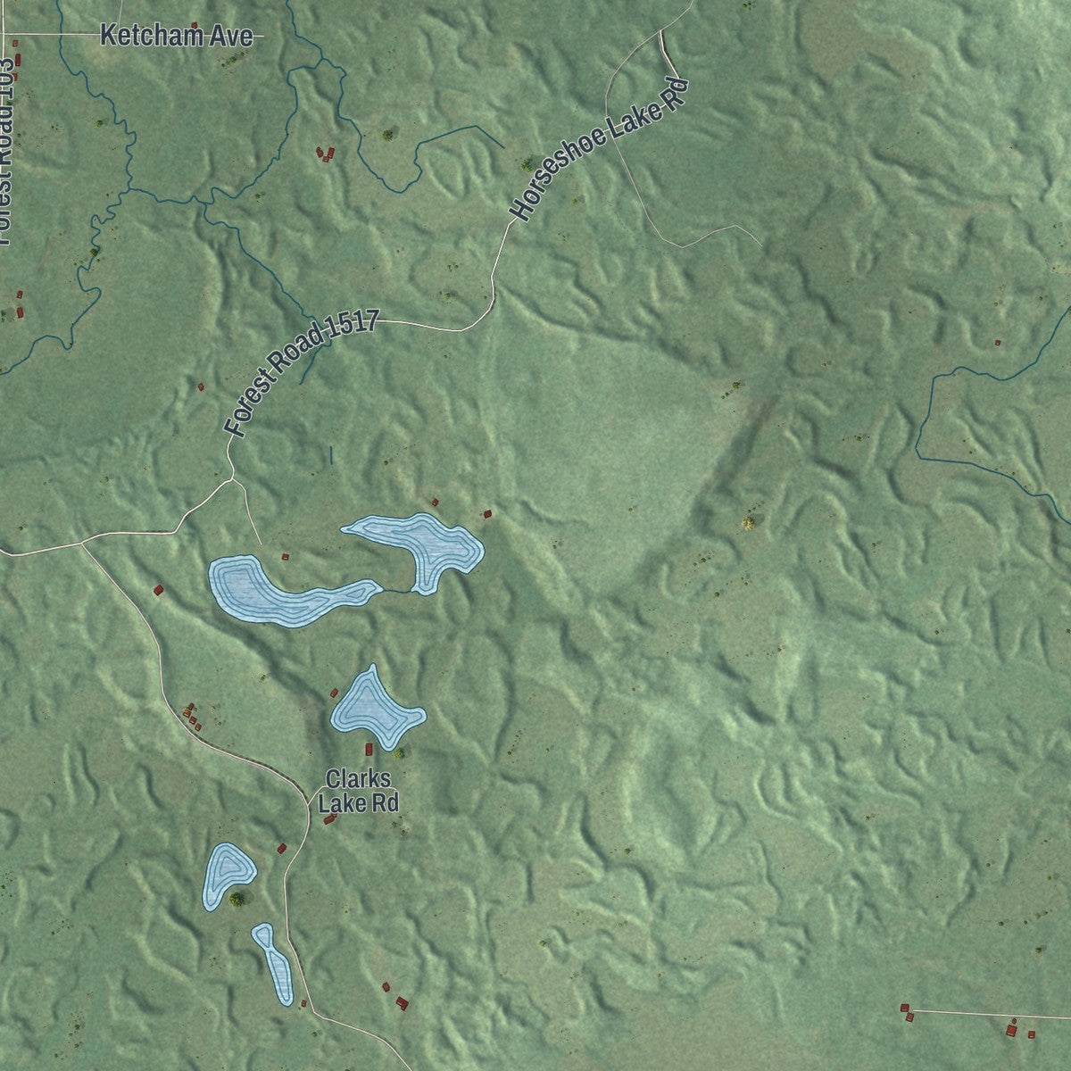 Second close-up of the map of Chelsea, Wisconsin print showing more streets and buildings