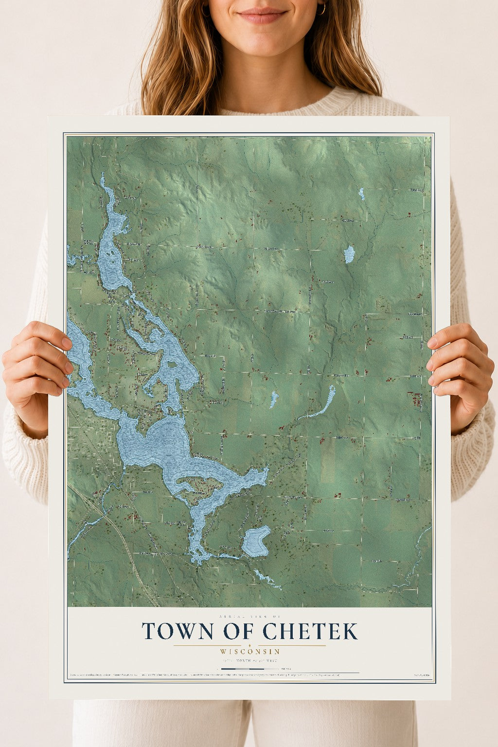 Map of the Town of Chetek, Wisconsin, 18 x 24 inch unframed archival matte print