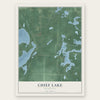 Chief Lake, Wisconsin map print, the full design