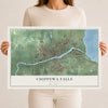 Map of Chippewa Falls, Wisconsin, 12 x 18 inch unframed archival matte print