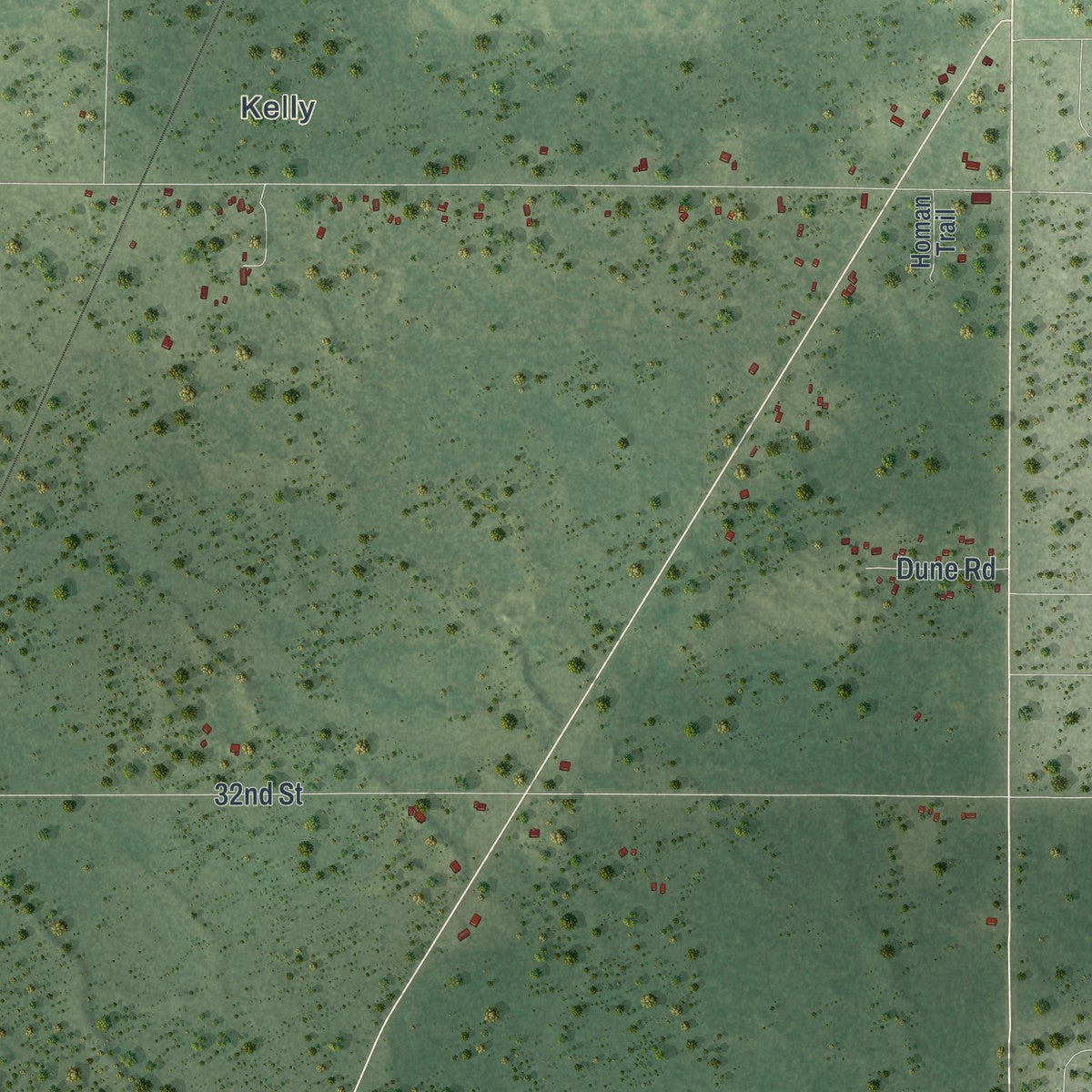 Second close-up of the map of Clearfield, Wisconsin print showing more streets and buildings