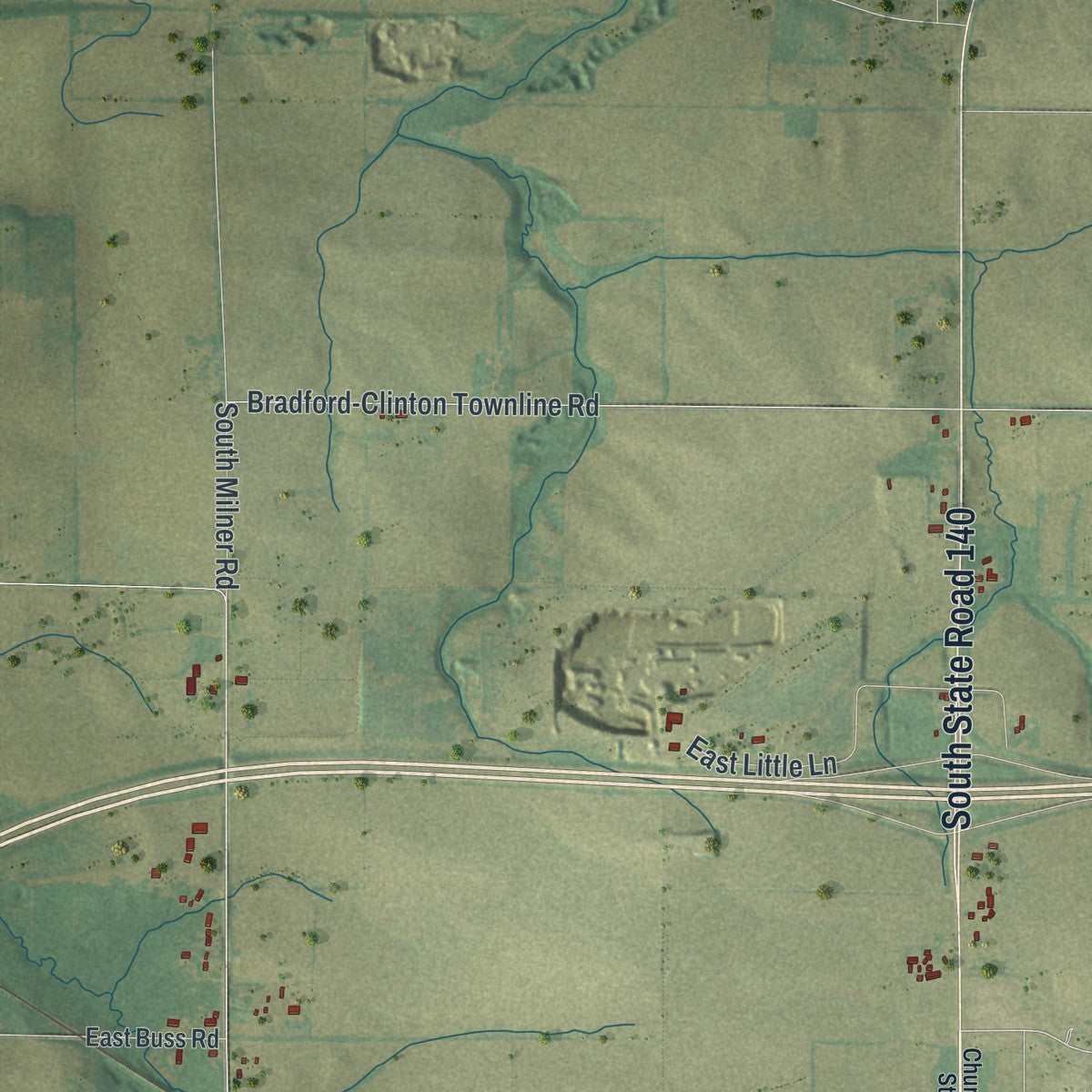 Close-up of the map of the Town of Clinton, Rock County, Wisconsin print showing street and building detail