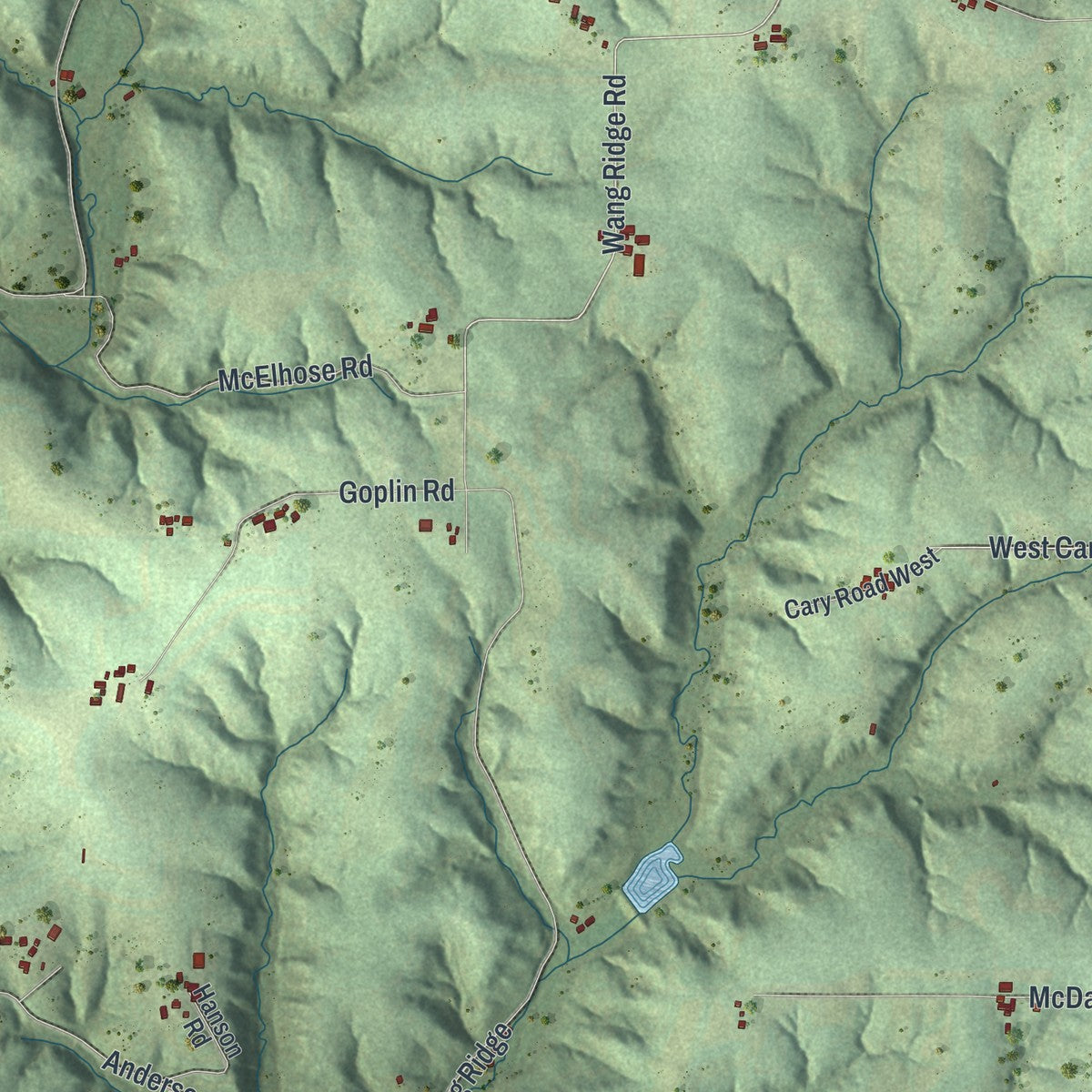 Second close-up of the map of the Town of Clinton, Vernon County, Wisconsin print showing more streets and buildings