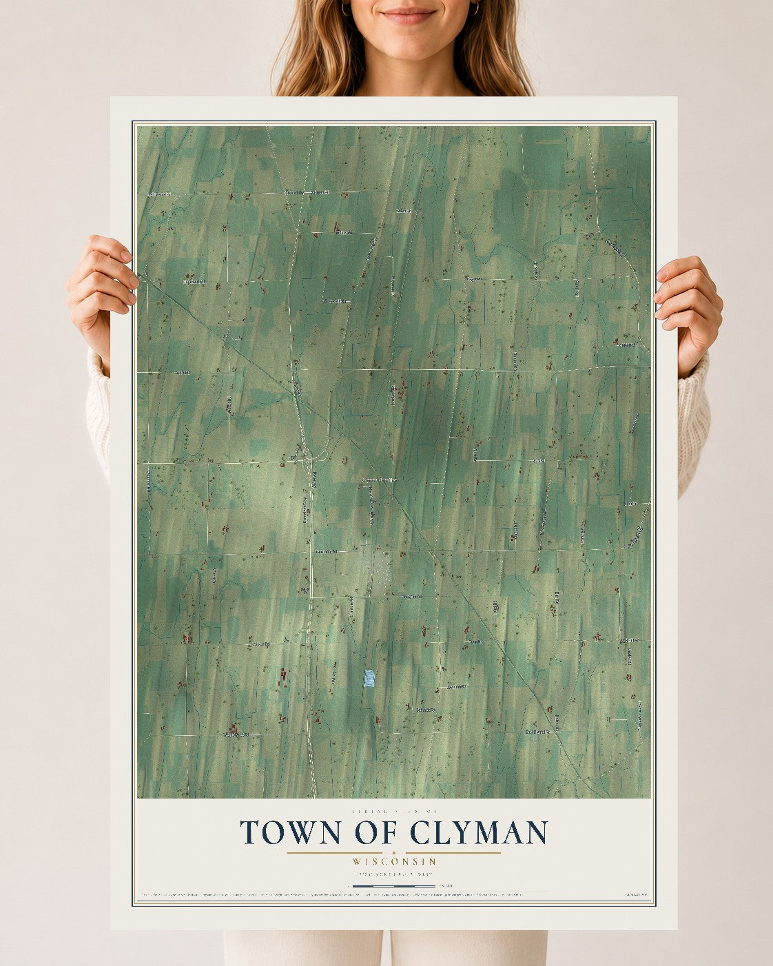 Map of the Town of Clyman, Wisconsin, 24 x 36 inch unframed archival matte print