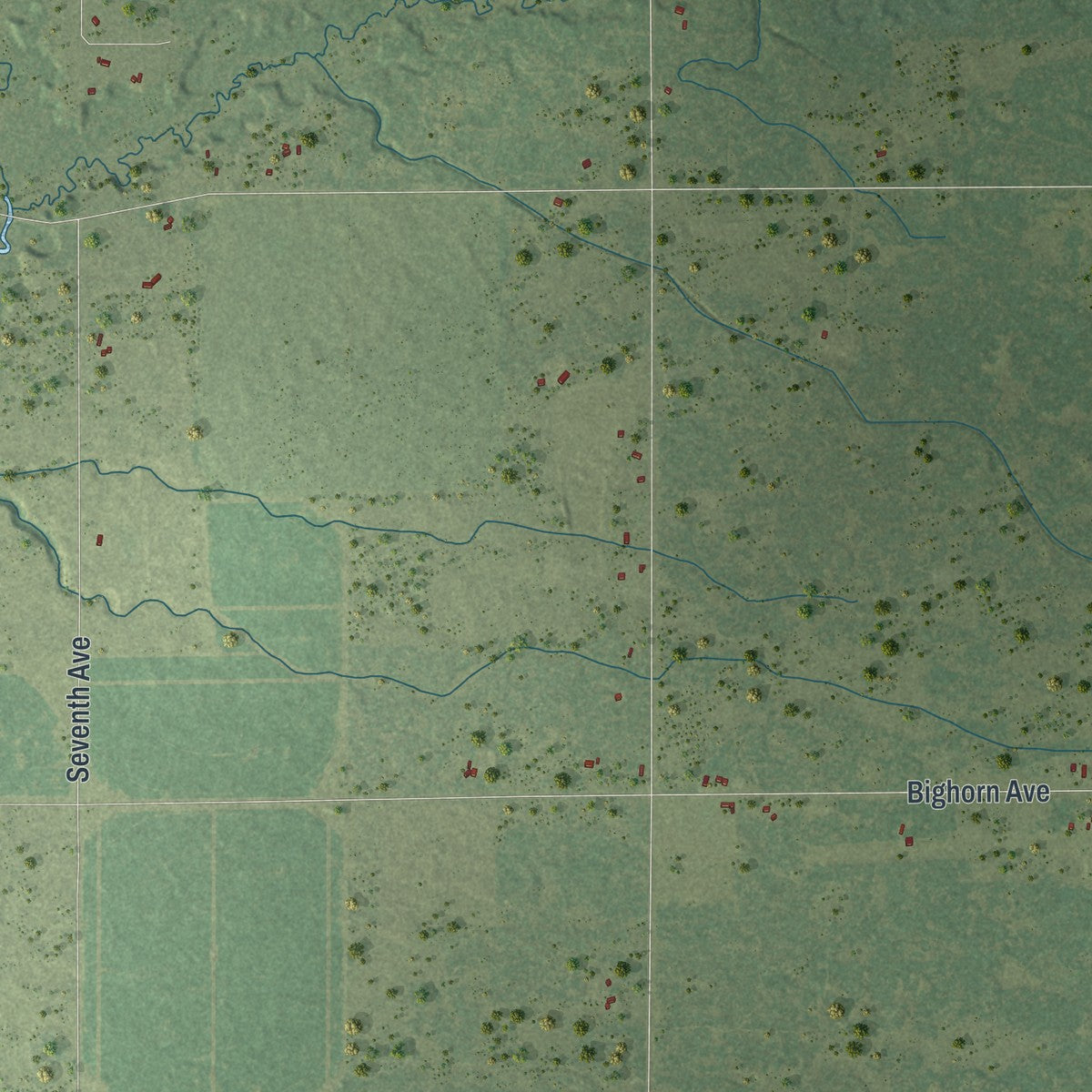 Close-up of the map of Colburn, Adams County, Wisconsin print showing street and building detail