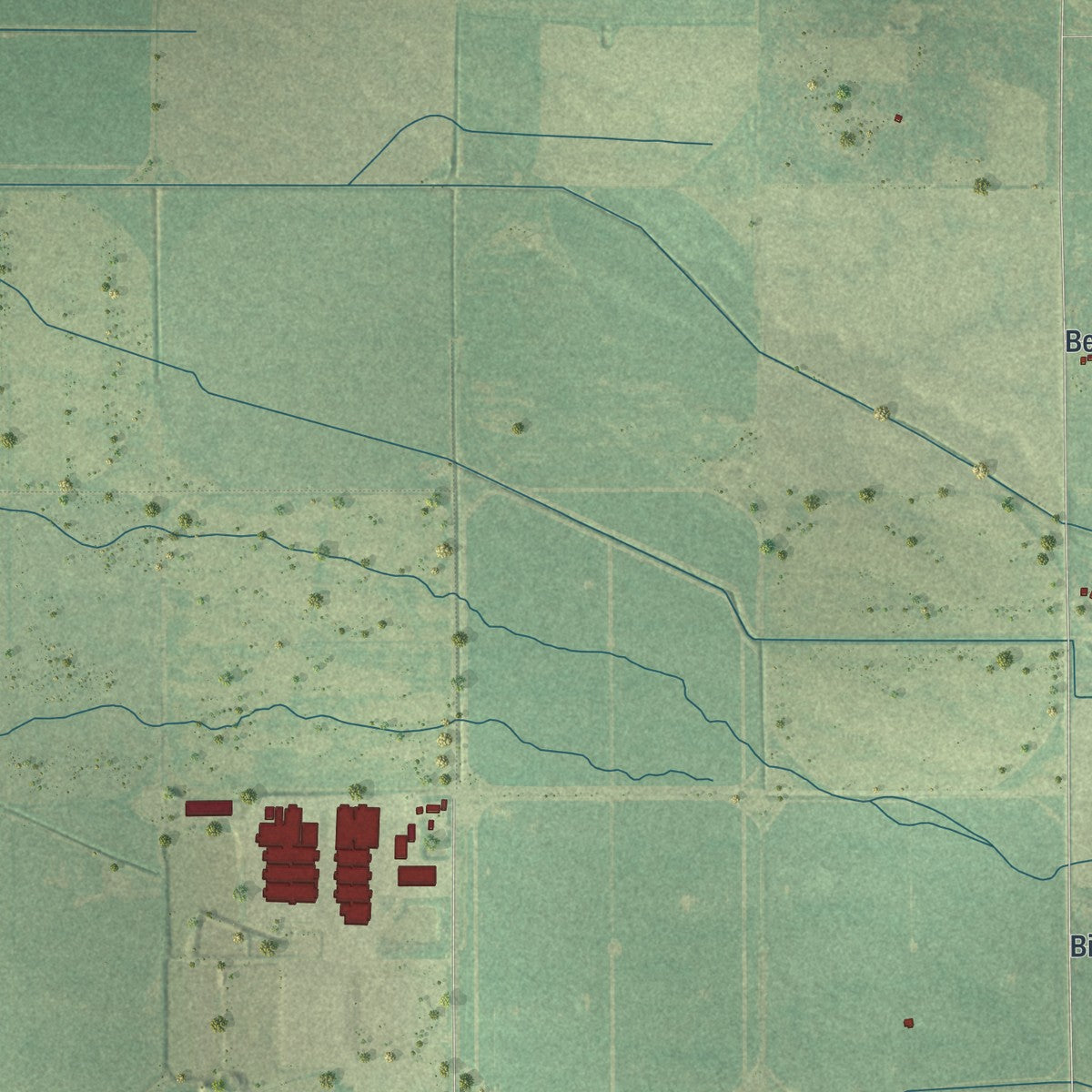 Second close-up of the map of Colburn, Adams County, Wisconsin print showing more streets and buildings