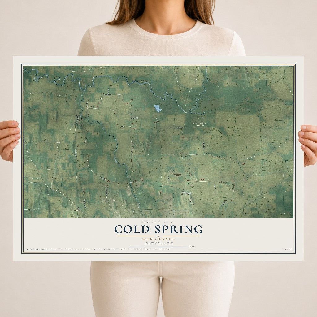 Map of Cold Spring, Wisconsin, 18 x 24 inch unframed archival matte print