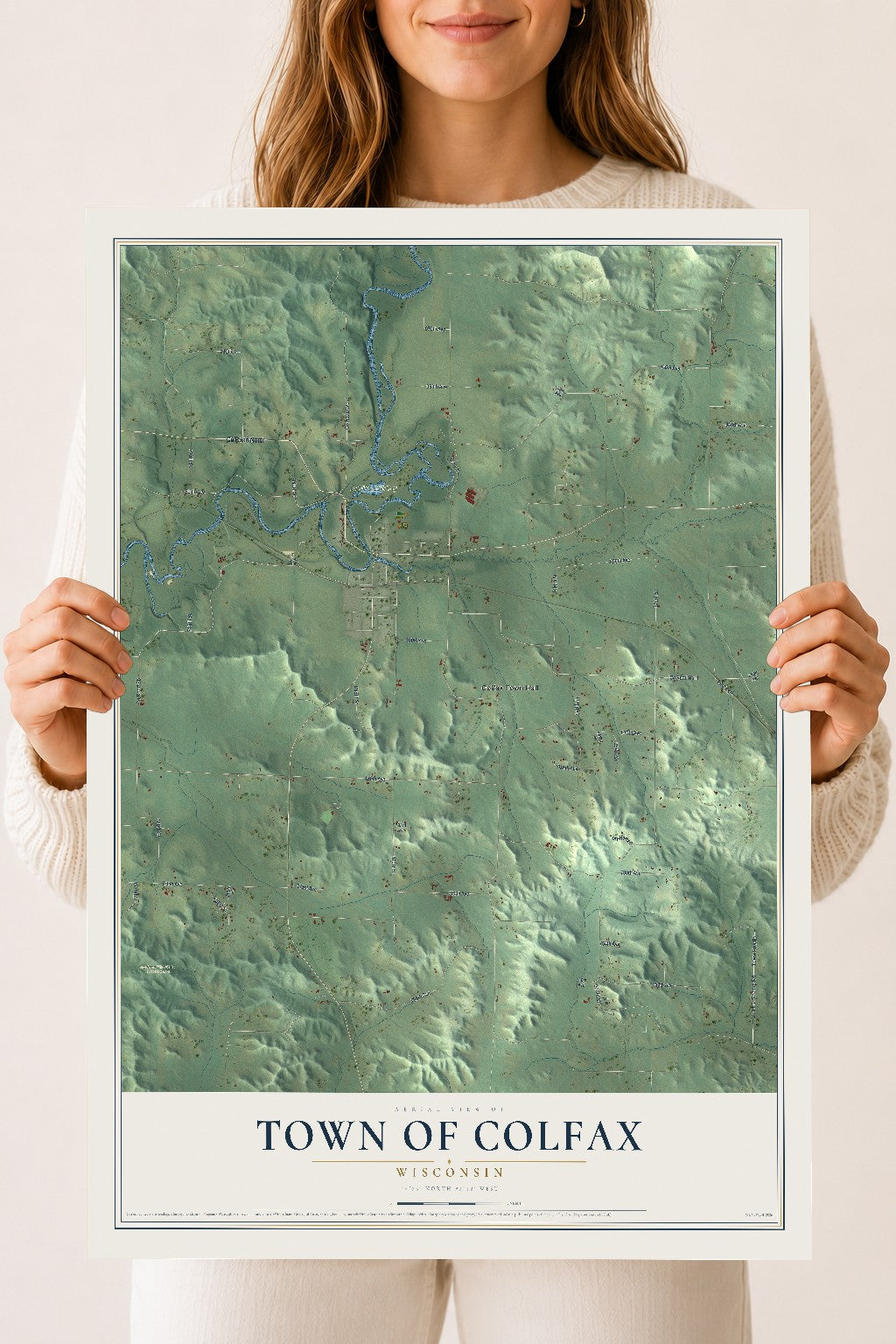 Map of the Town of Colfax, Wisconsin, 18 x 24 inch unframed archival matte print