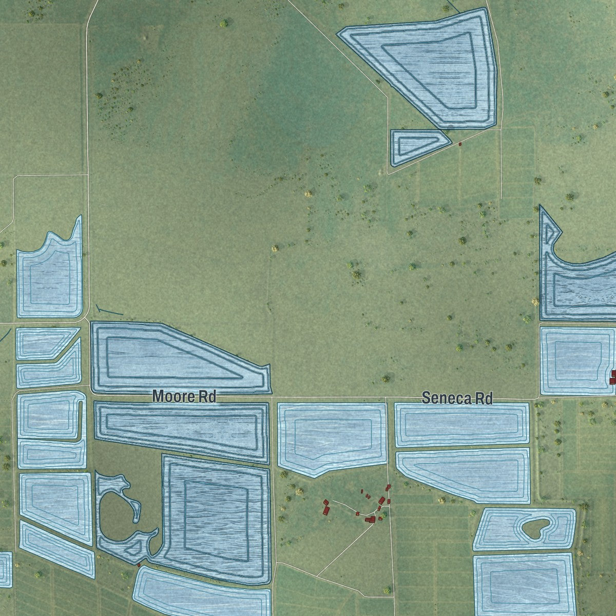 Second close-up of the map of Cranmoor, Wisconsin print showing more streets and buildings