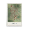 Map of Cuba City, Wisconsin, 12 x 18 inch unframed archival matte print