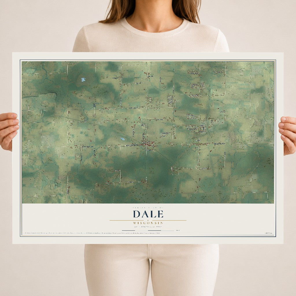 Map of Dale, Wisconsin, 18 x 24 inch unframed archival matte print
