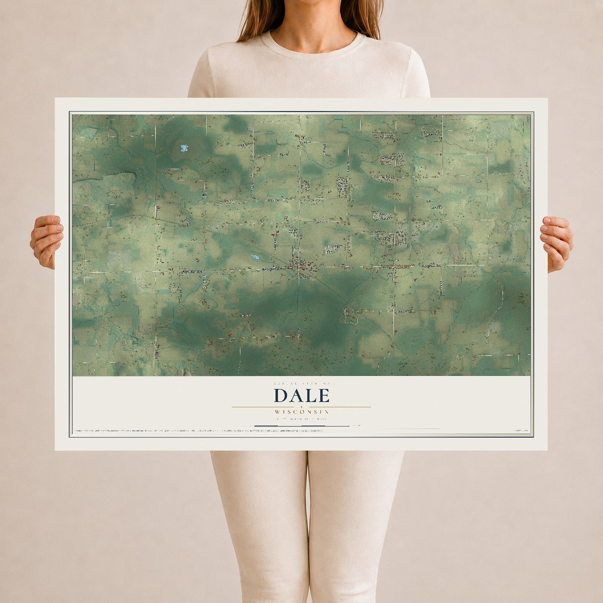 Map of Dale, Wisconsin, 24 x 36 inch unframed archival matte print