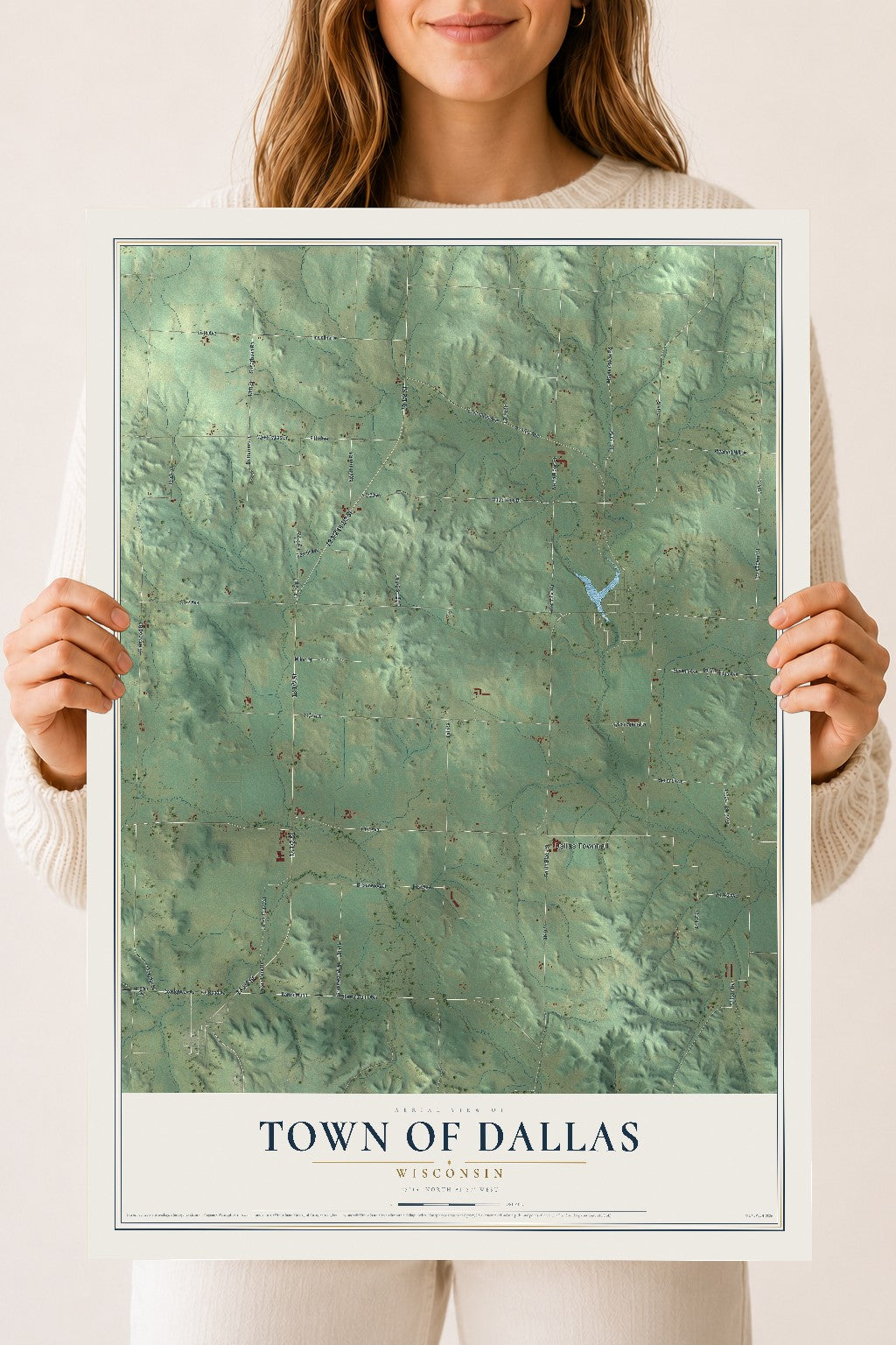 Map of the Town of Dallas, Wisconsin, 18 x 24 inch unframed archival matte print