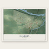 Danbury, Wisconsin map print, the full design