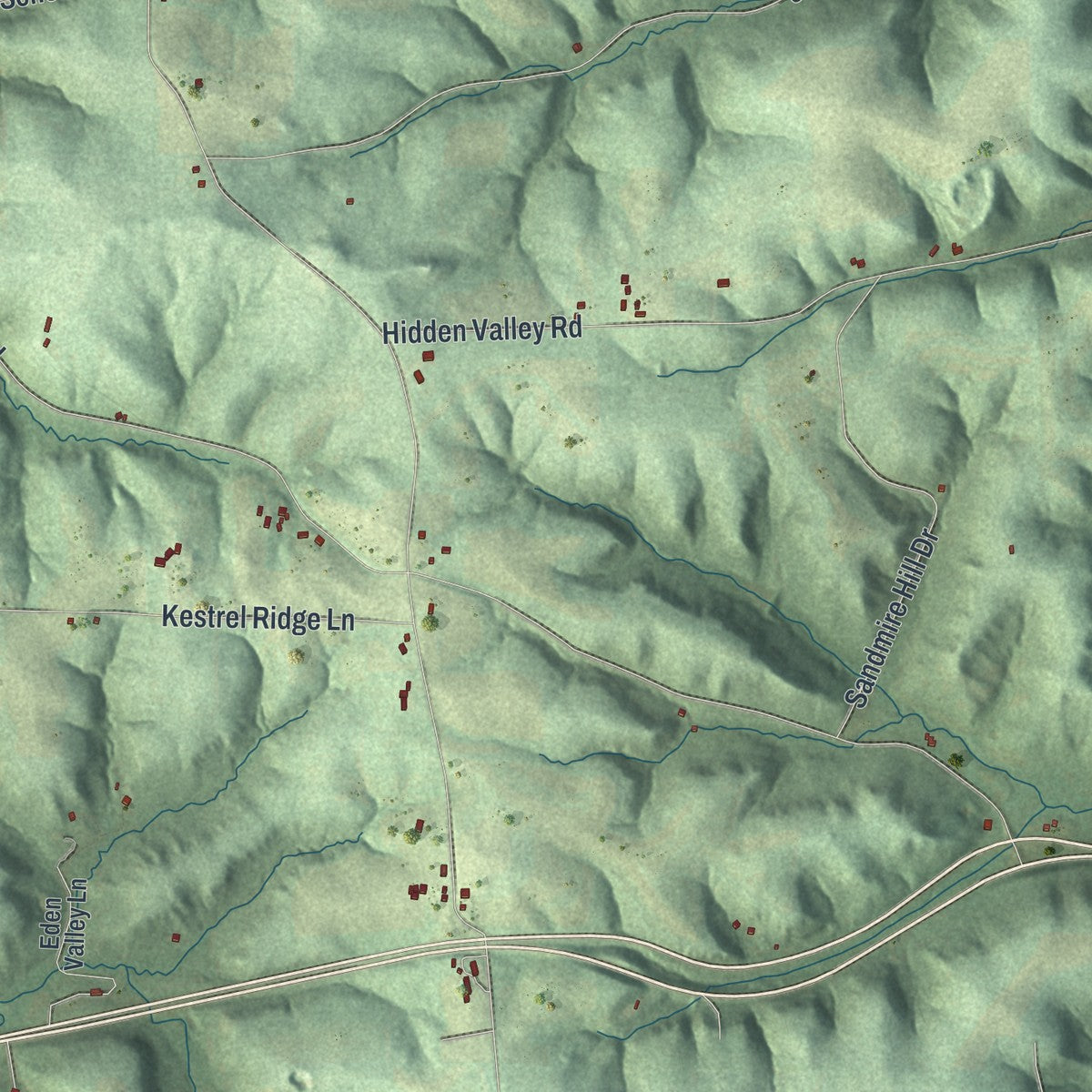 Close-up of the map of Dayton, Richland County, Wisconsin print showing street and building detail