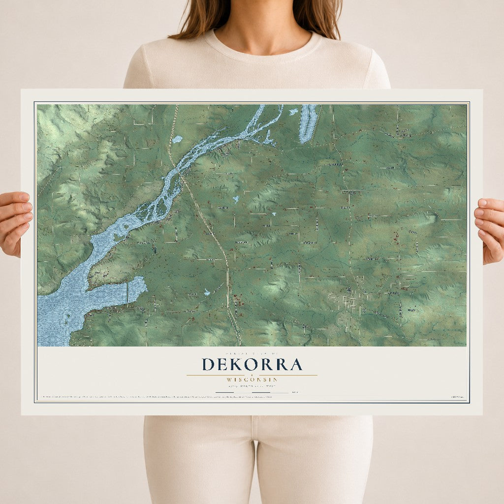 Map of Dekorra, Wisconsin, 18 x 24 inch unframed archival matte print