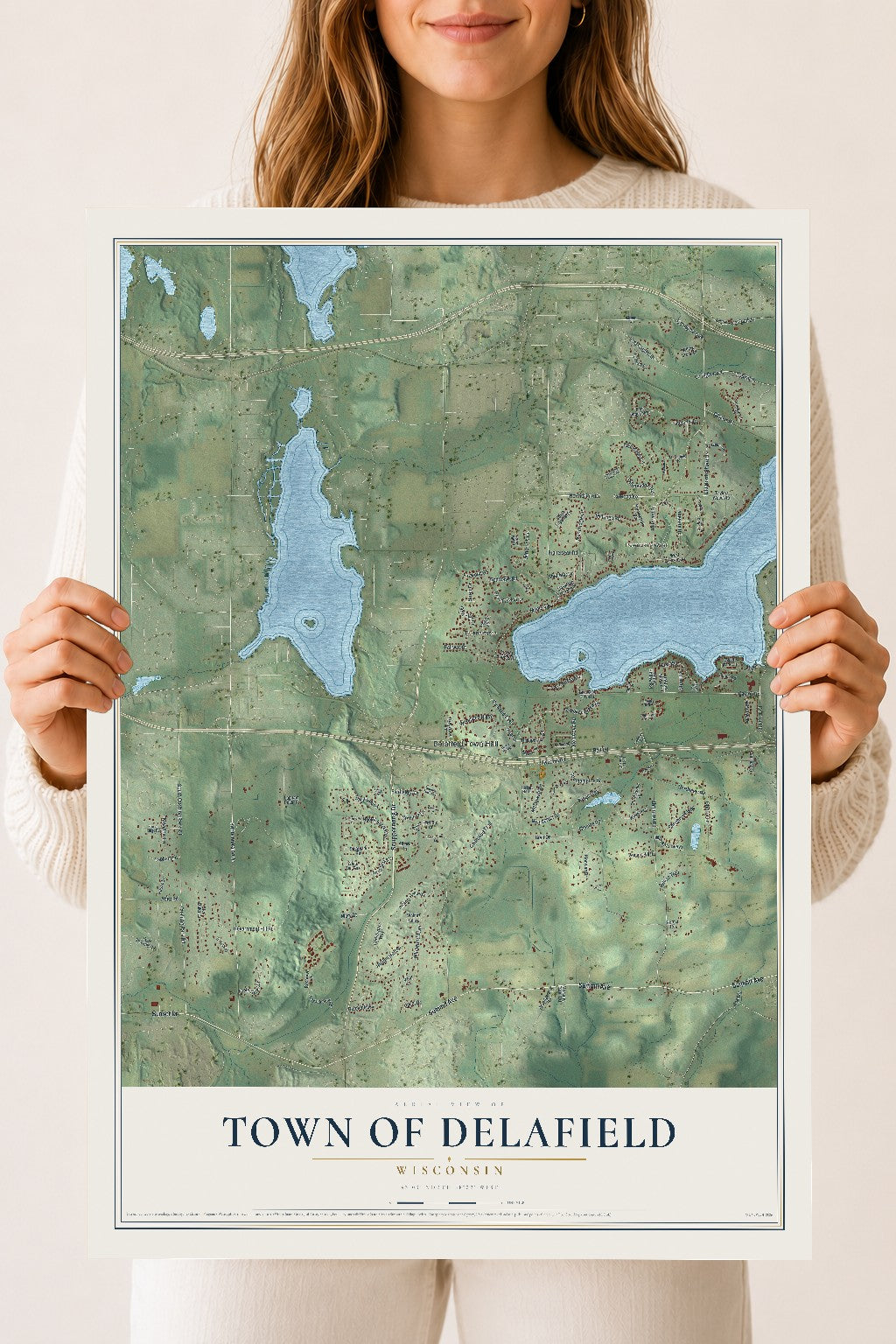 Map of the Town of Delafield, Wisconsin, 18 x 24 inch unframed archival matte print