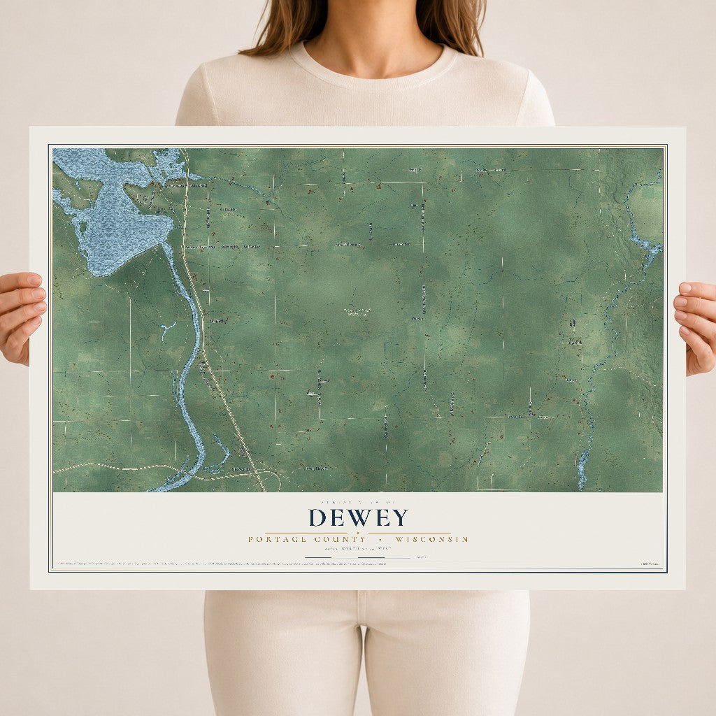 Map of Dewey, Portage County, Wisconsin, 18 x 24 inch unframed archival matte print