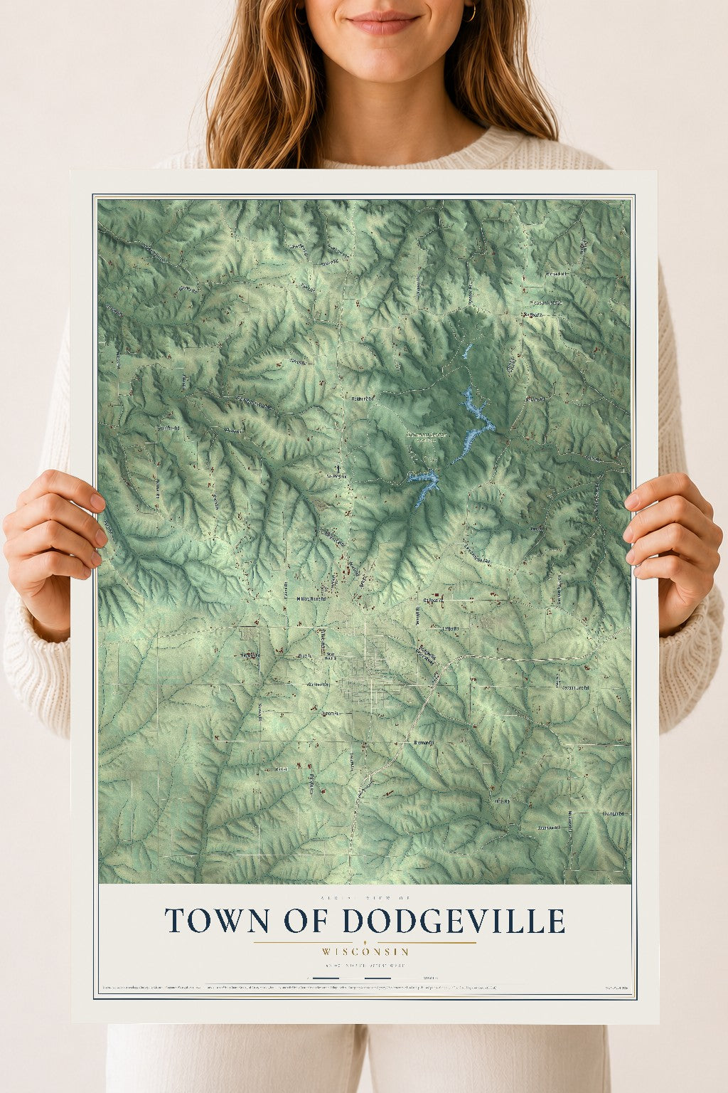 Map of the Town of Dodgeville, Wisconsin, 18 x 24 inch unframed archival matte print