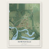 Downsville, Wisconsin map print, the full design