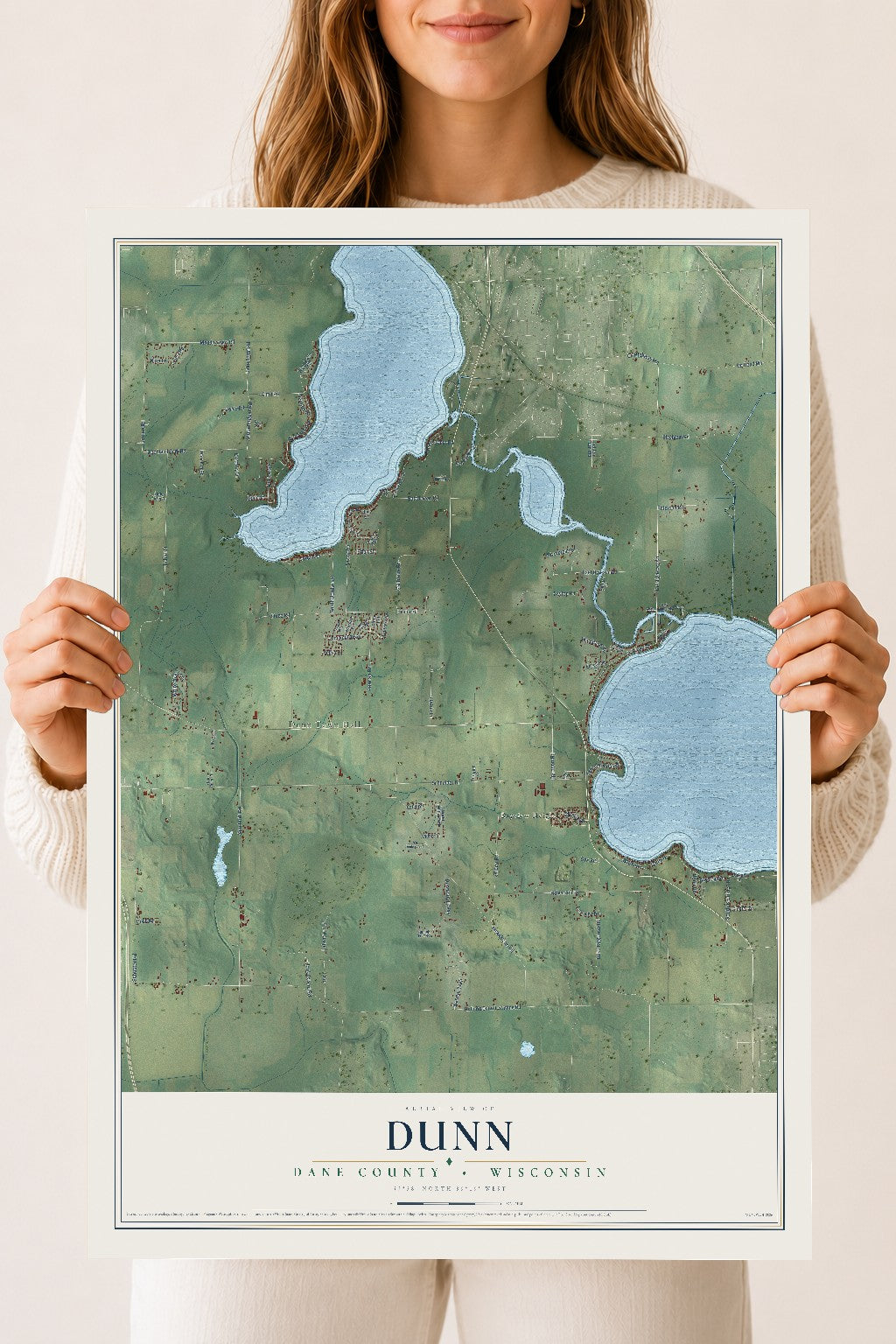 Map of Dunn, Dane County, Wisconsin, 18 x 24 inch unframed archival matte print