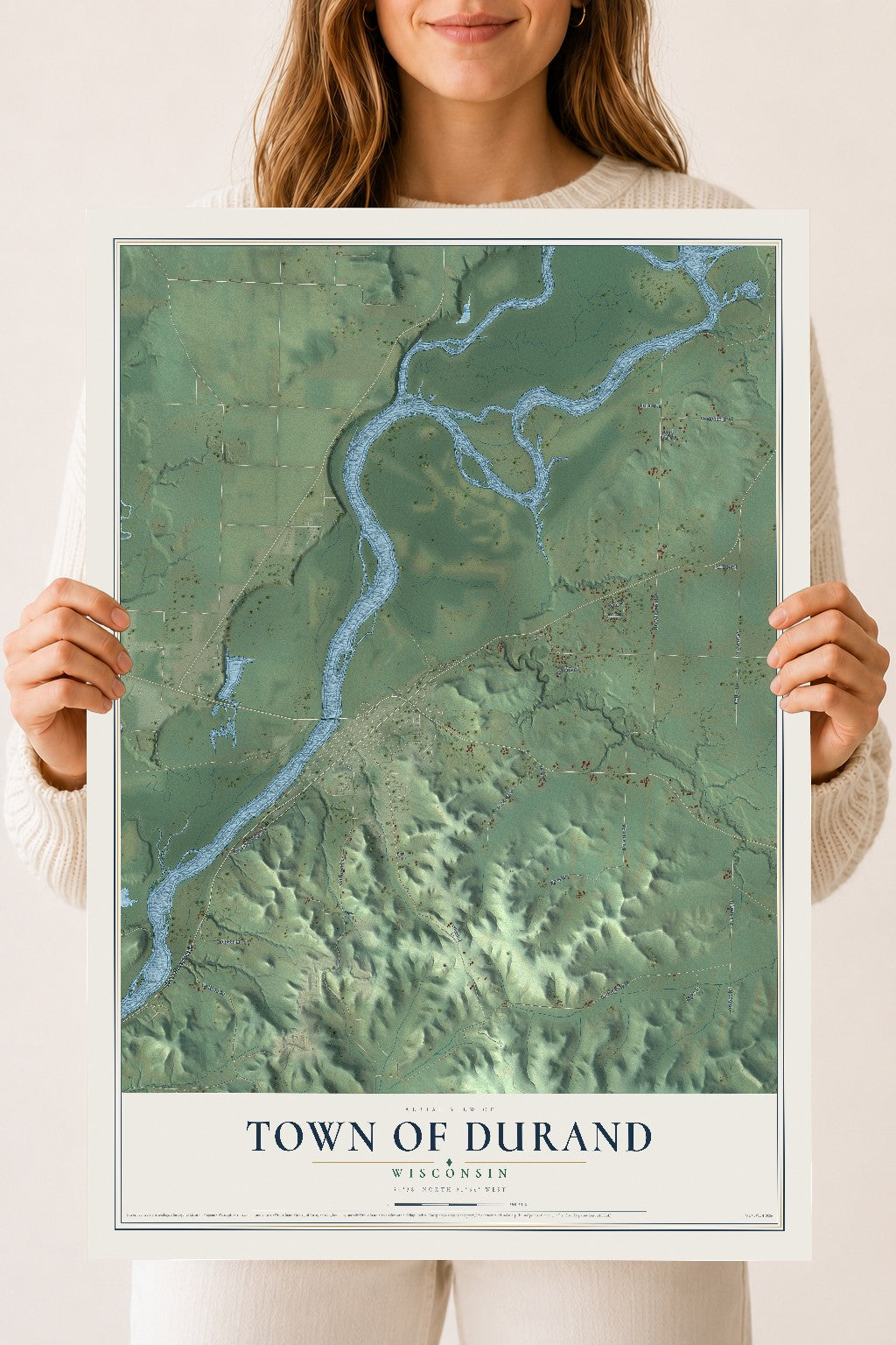 Map of the Town of Durand, Wisconsin, 18 x 24 inch unframed archival matte print
