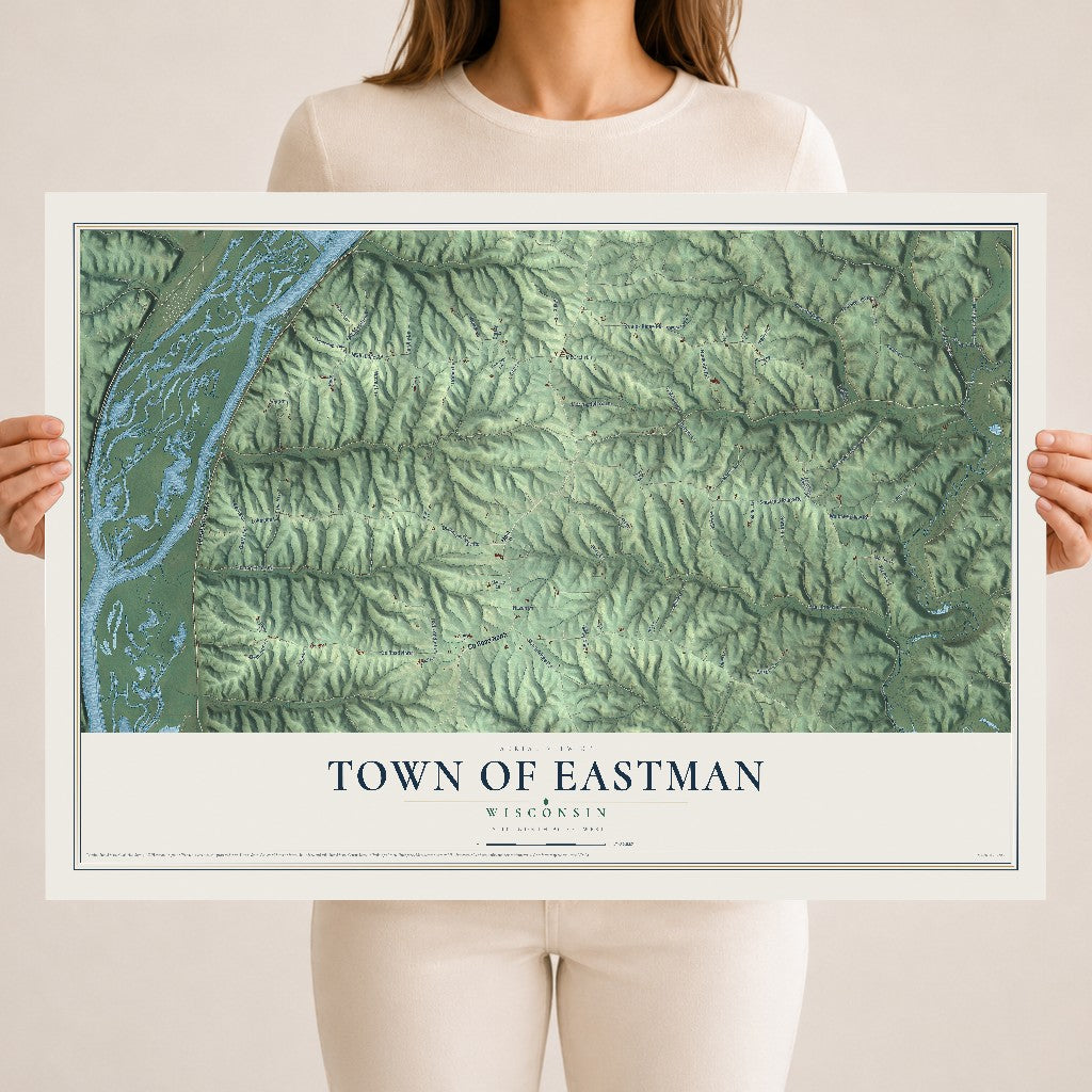 Map of the Town of Eastman, Wisconsin, 18 x 24 inch unframed archival matte print