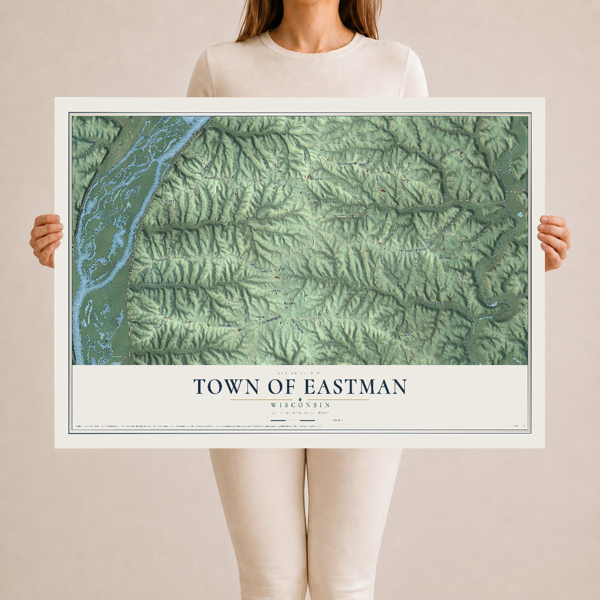 Map of the Town of Eastman, Wisconsin, 24 x 36 inch unframed archival matte print