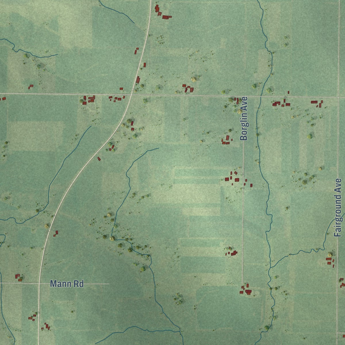Second close-up of the map of Eaton, Clark County, Wisconsin print showing more streets and buildings