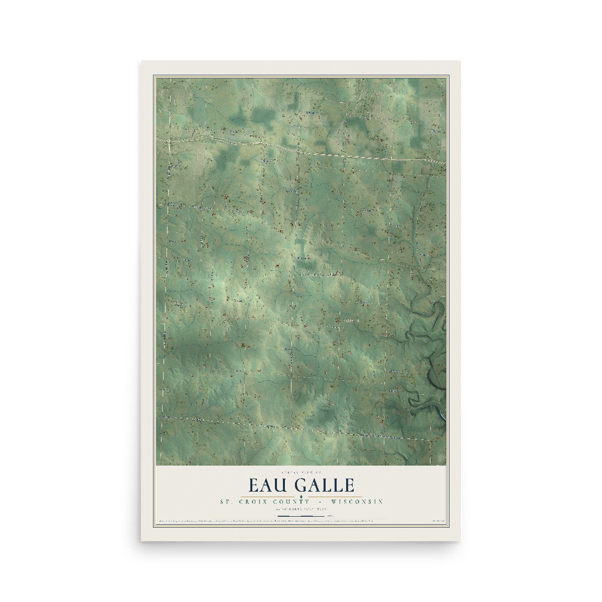 Map of Eau Galle, St. Croix County, Wisconsin, 12 x 18 inch unframed archival matte print