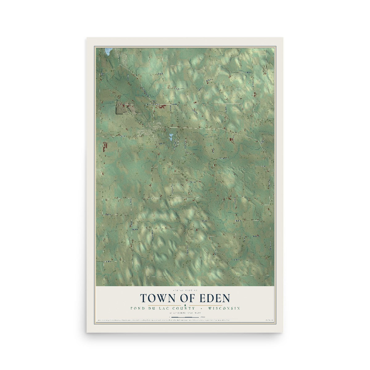Map of the Town of Eden, Fond du Lac County, Wisconsin, 12 x 18 inch unframed archival matte print