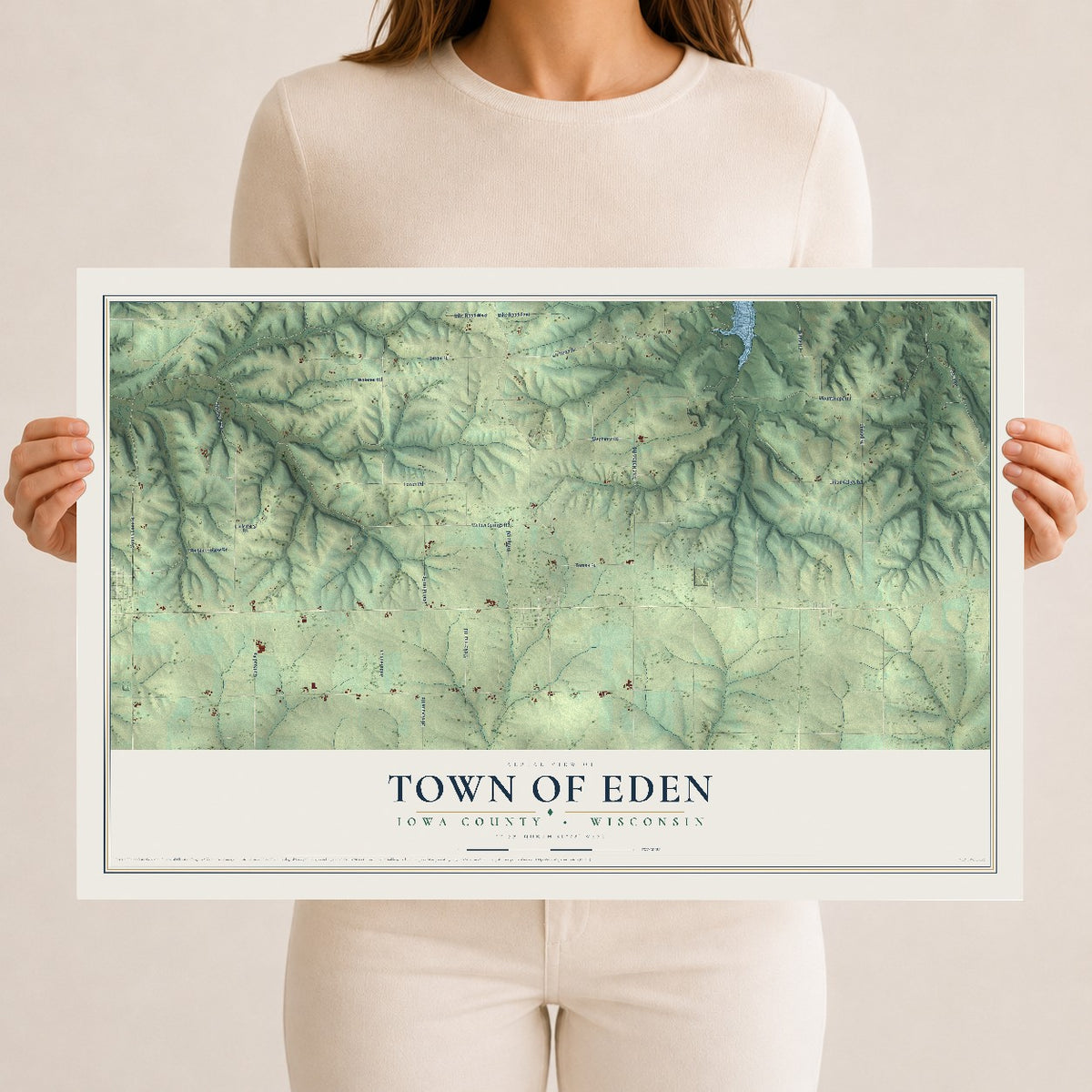 Map of the Town of Eden, Iowa County, Wisconsin, 12 x 18 inch unframed archival matte print