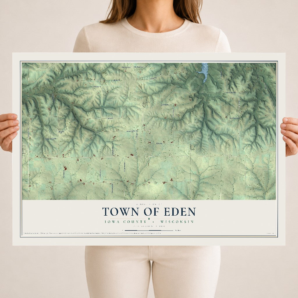 Map of the Town of Eden, Iowa County, Wisconsin, 18 x 24 inch unframed archival matte print