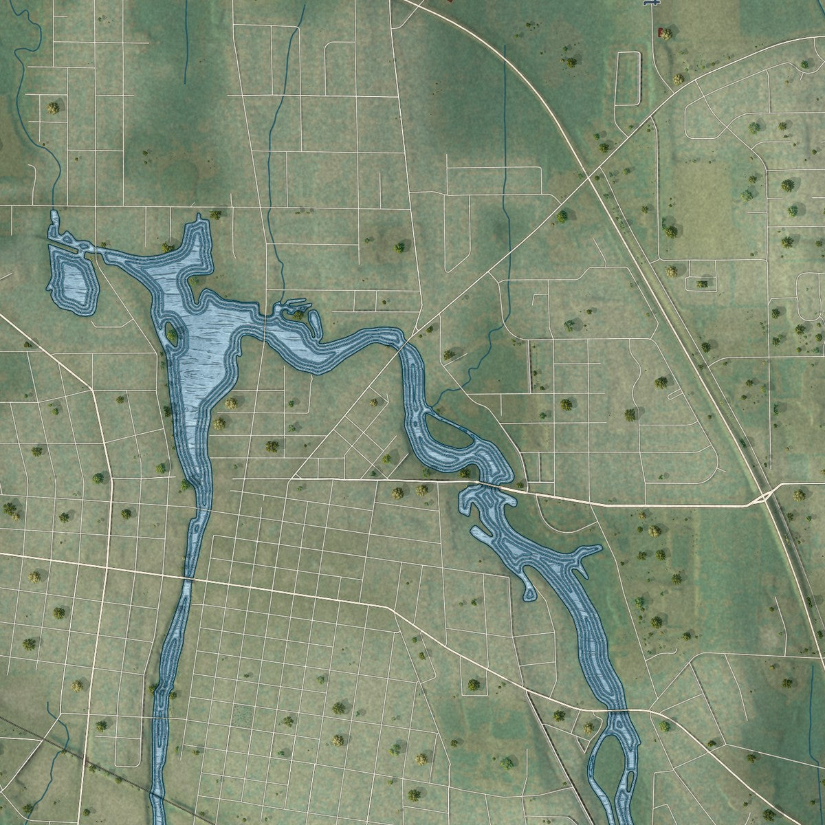 Close-up of the map of Emmet, Dodge County, Wisconsin print showing street and building detail