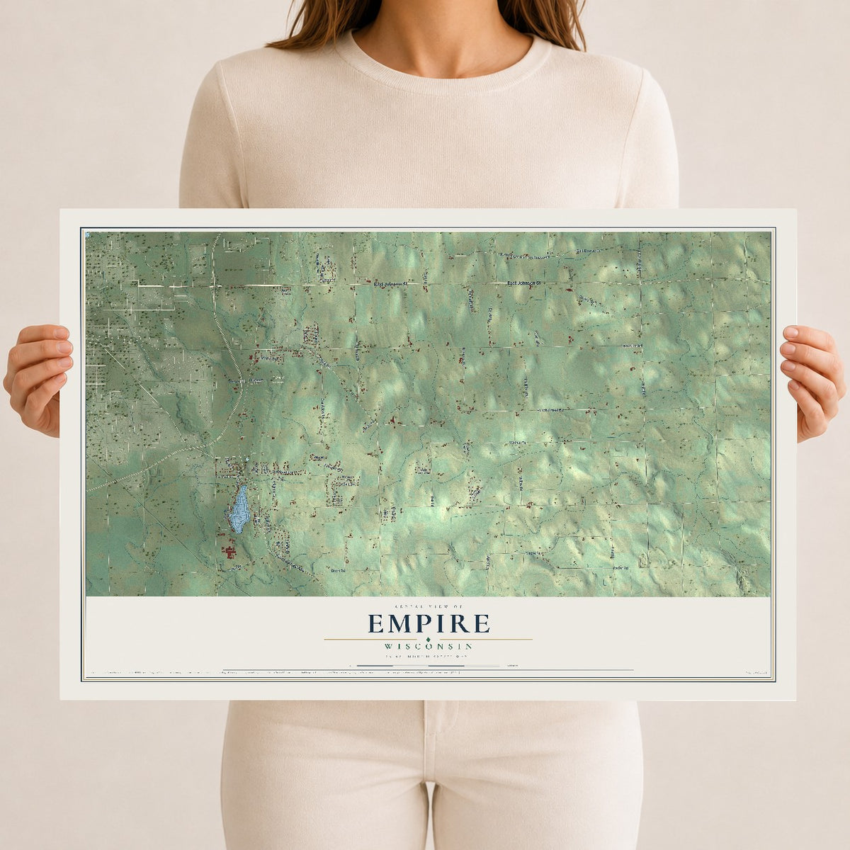 Map of Empire, Wisconsin, 12 x 18 inch unframed archival matte print