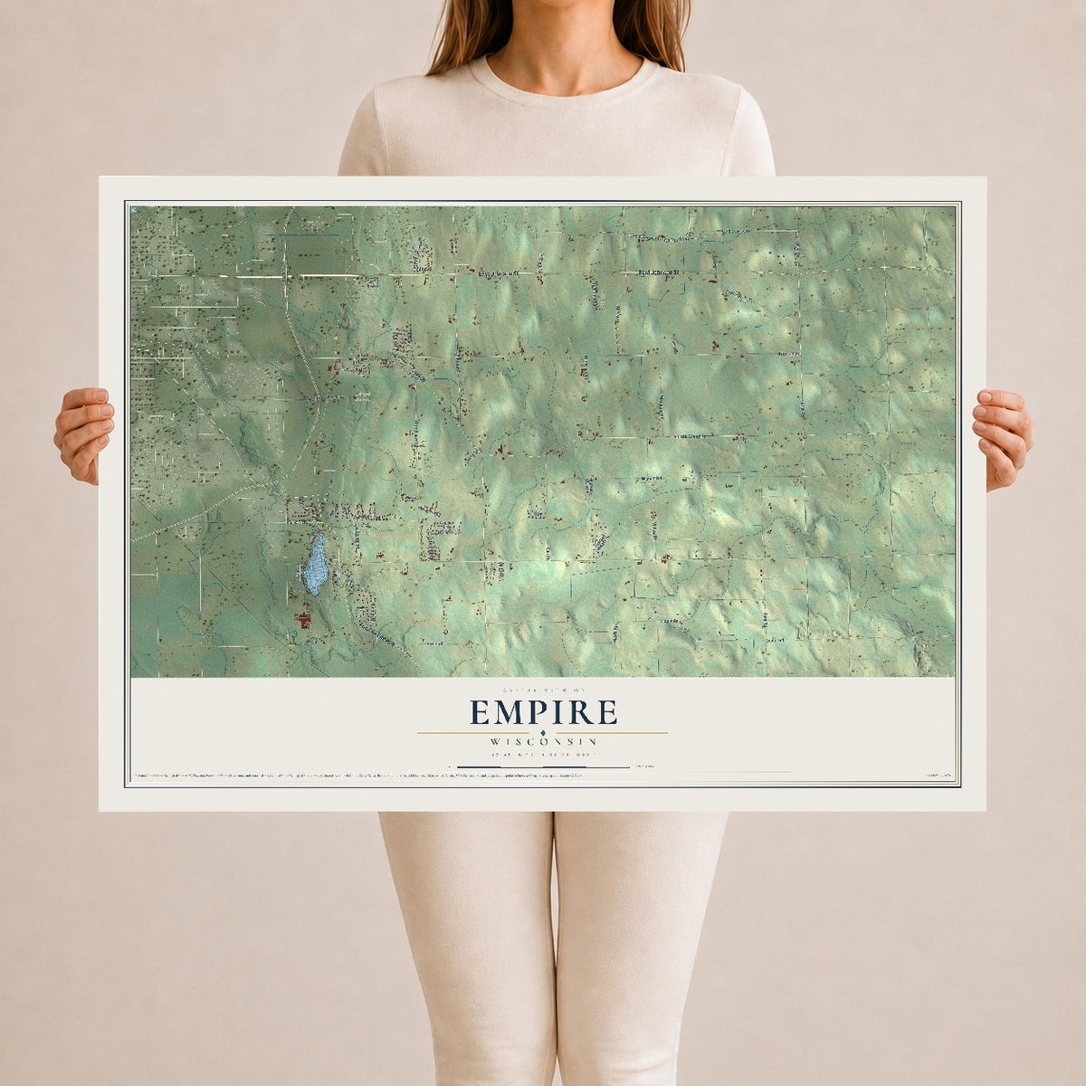 Map of Empire, Wisconsin, 24 x 36 inch unframed archival matte print