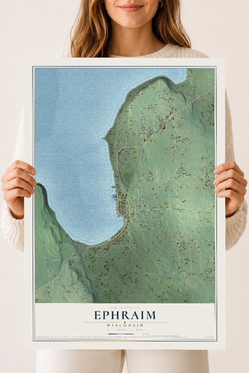 Map of Ephraim, Wisconsin, 18 x 24 inch unframed archival matte print