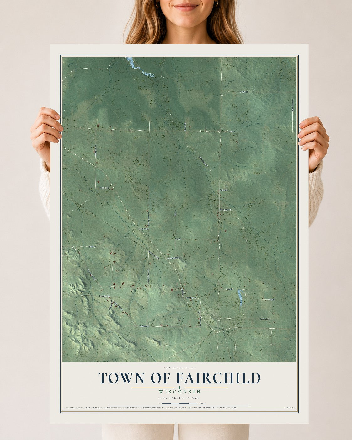Map of the Town of Fairchild, Wisconsin, 24 x 36 inch unframed archival matte print