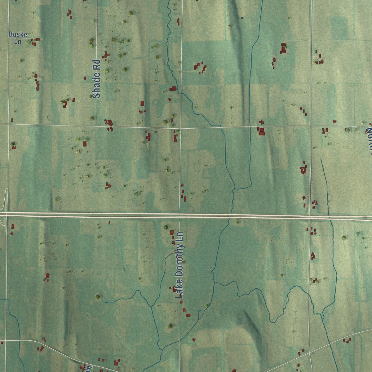 Second close-up of the map of Farmington, Jefferson County, Wisconsin print showing more streets and buildings