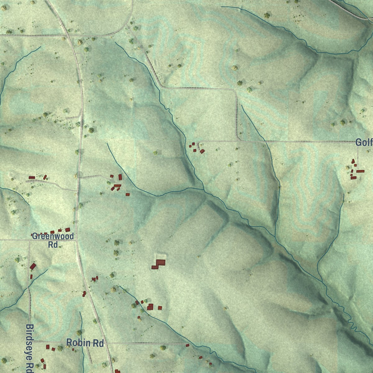 Second close-up of the map of the Town of Fennimore, Wisconsin print showing more streets and buildings