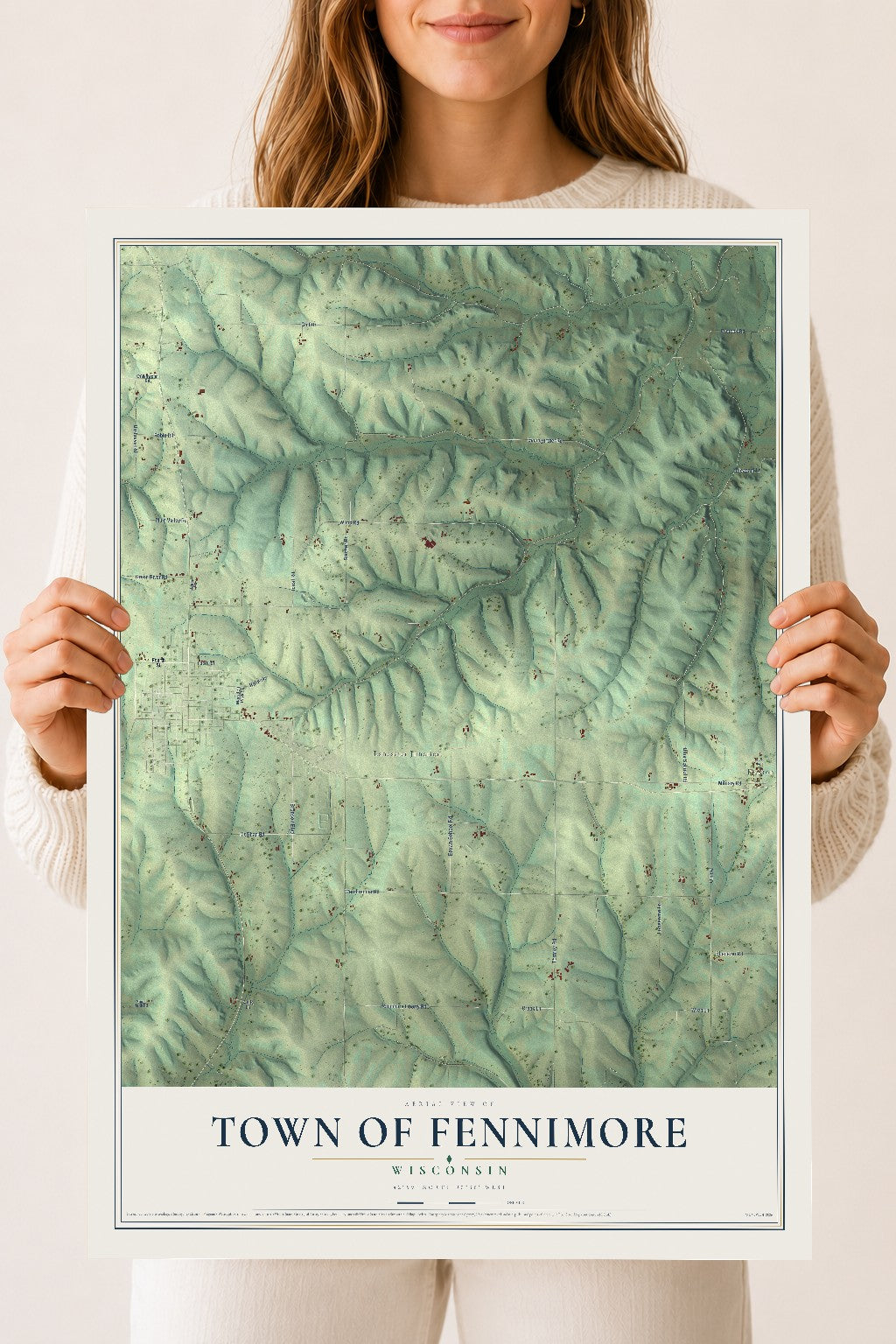 Map of the Town of Fennimore, Wisconsin, 18 x 24 inch unframed archival matte print