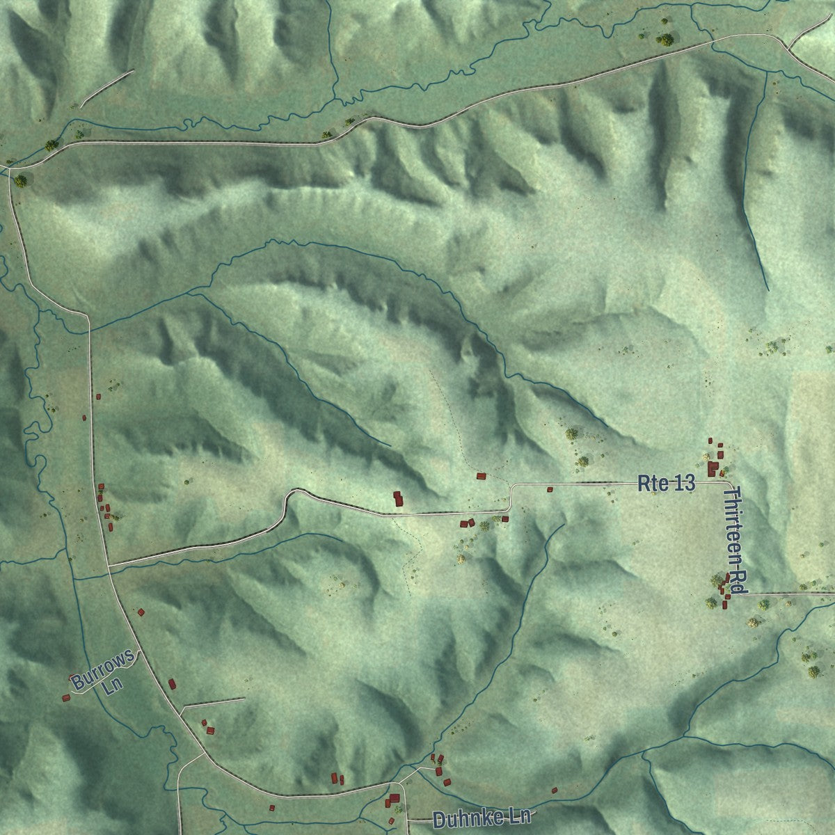 Close-up of the map of Forest, Richland County, Wisconsin print showing street and building detail
