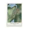 Map of Fox Lake, Wisconsin, 12 x 18 inch unframed archival matte print