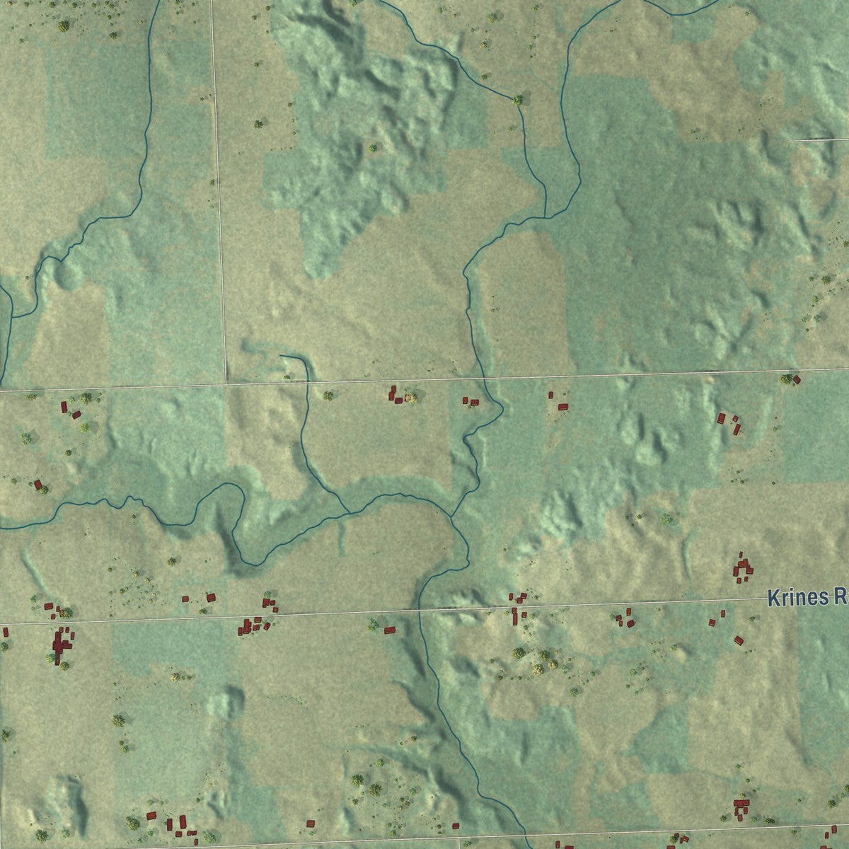 Close-up of the map of Franklin, Kewaunee County, Wisconsin print showing street and building detail